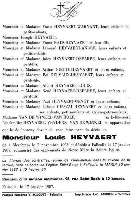 Faire-part de décès imprimé