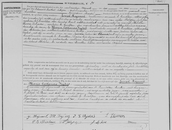 Acte de mariage n° 21, l'acte seul — pour illustrer les fiches
