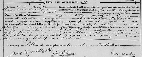 Acte de décès n° 32, l'acte seul