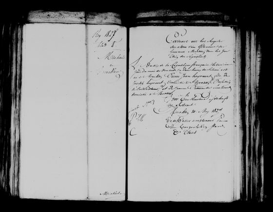 Extrait naissance Petrus Joannes HEYVAERT, annexes 1827 — 22 février 1802