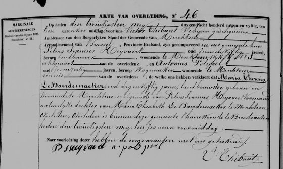 Acte deces Merchtem n46 — 20 mai 1859